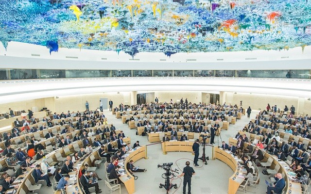 Một phiên họp tại Hội đồng nhân quyền LHQ. (Nguồn: UN)