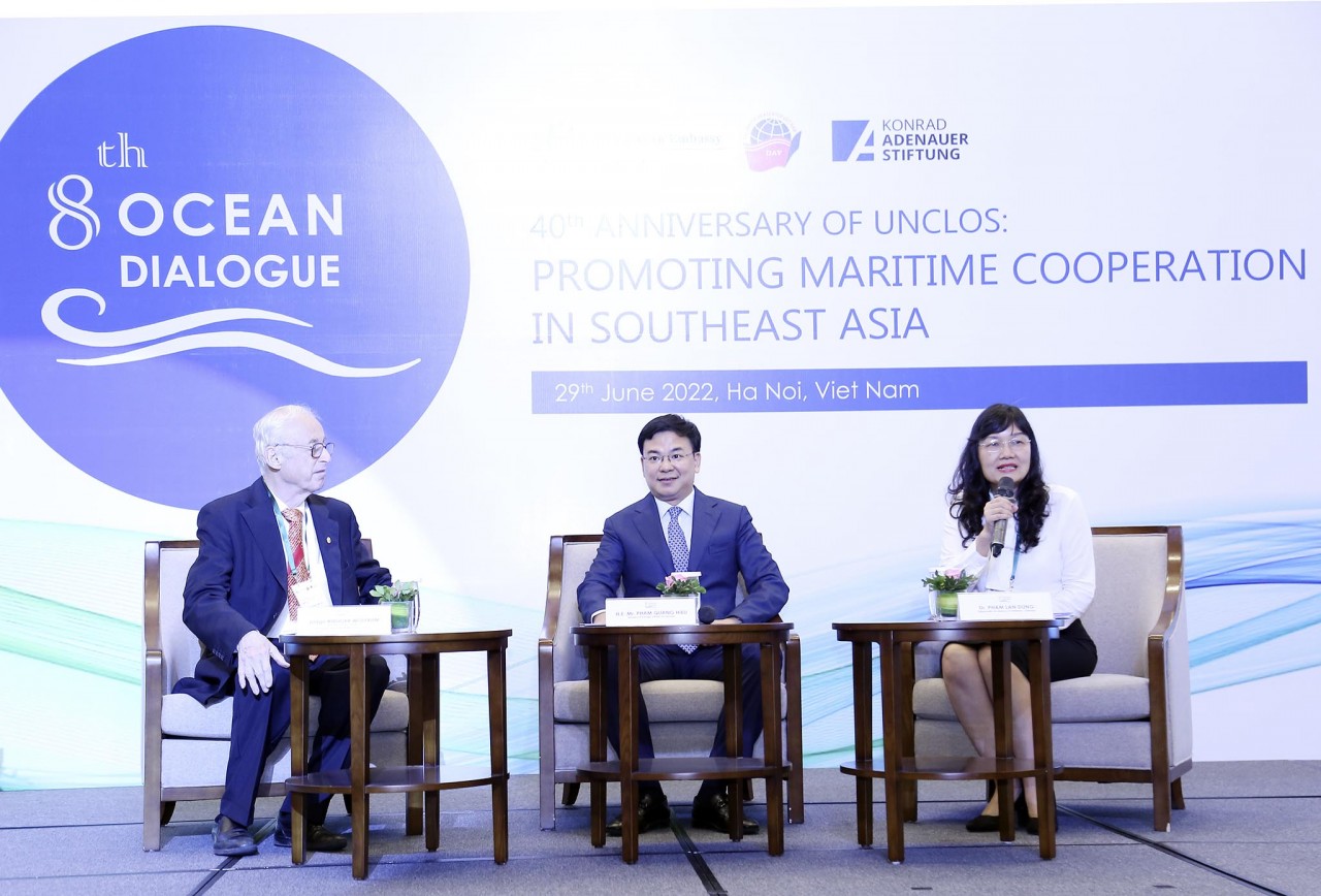 Khai mạc Đối thoại Biển lần thứ 8 với chủ đề “Kỷ niệm 40 năm UNCLOS: thúc đẩy hợp tác biển ở Đông Nam Á” . (Ảnh: Quang Hòa)