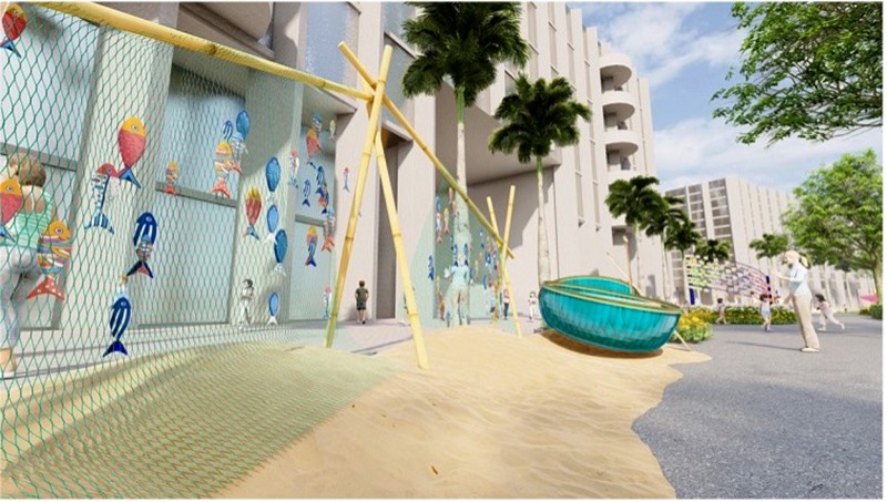 Cảnh làng chài của người dân miền Trung quanh năm gắn bó với Biển.