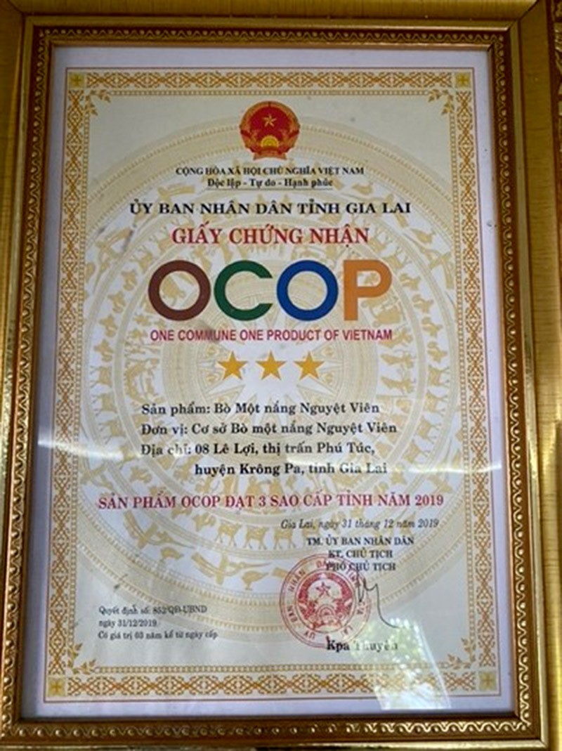 Phát triển bền vững với sản phẩm OCOP thịt bò một nắng tại Gia Lai