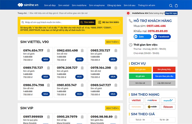 Khám phá kho sim số đẹp giá rẻ khổng lồ tại https://simthe.vn/sim-so-dep.