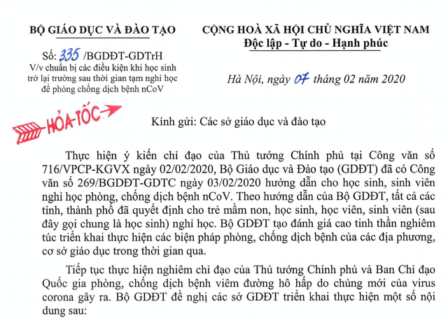 bo gddt giao vien can giao bai tap va huong dan tu hoc cho hoc sinh khi nghi phong virus corona