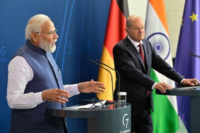 Đức và Ấn Độ ra tuyên bố chung kêu gọi tự do hàng hải ở Biển Đông. (Nguồn: AFP)