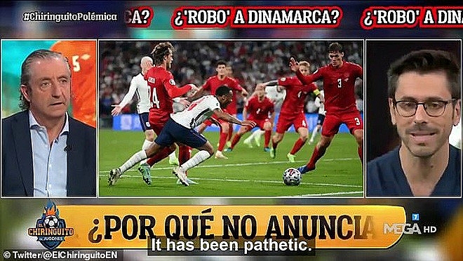 Nhà báo Roberto Morales (phải) tuyên bố trên đài El Chiringuito rằng Anh đáng lẽ không nên đăng cai giải đấu sau khi rời EU