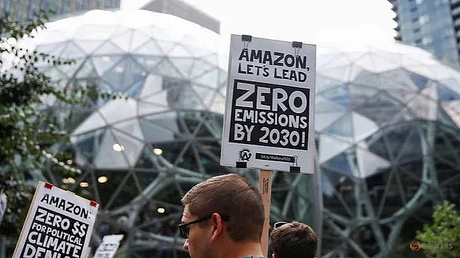 my hang tram nhan vien cua google amazon tham gia tuan hanh ve moi truong