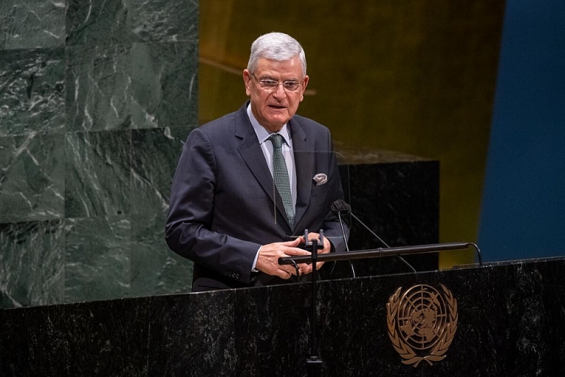 Chủ tịch Đại hội đồng LHQ Volkan Bozki. (Nguồn: Phái đoàn VN tại LHQ)r phát biểu tại Chủ tịch Đại hội đồng LHQ Volkan Bozki. (Nguồn: Phái đoàn VN tại LHQ)r phát biểu tại