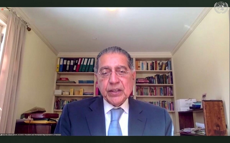 Chủ tịch Hội đồng Kinh tế Xã hội LHQ Munir Akramch phát biểu tại Khóa họp lần thứ 59 Ủy ban Phát triển Xã hội. (Nguồn: Phái đoàn VN tại LHQ) Chủ tịch Hội đồng Kinh tế Xã hội LHQ Munir Akramch phát biểu tại Khóa họp lần thứ 59 Ủy ban Phát triển Xã hội. (Nguồn: Phái đoàn VN tại LHQ)