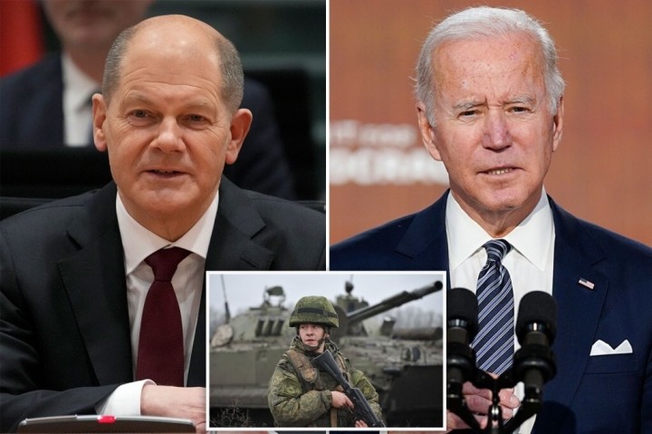 Sau cuộc điện đàm với các nhà lãnh đạo châu Âu, bao gồm Thủ tướng Đức Olaf Scholz, Tổng thống Mỹ Joe Biden cảnh báo về khả năng Nga chuẩn bị tấn công Ukraine. (Nguồn: NYPost)