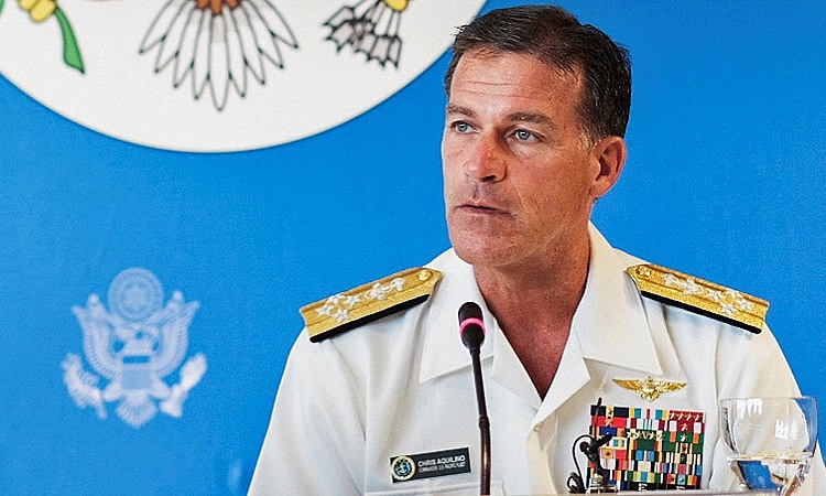 Đô đốc John Aquilino, người được Tổng thống Joe Biden đề cử vào vị trí Tư lệnh Bộ Chỉ huy Ấn Độ Dương-Thái Bình Dương của Mỹ. (Nguồn: Reuters)
