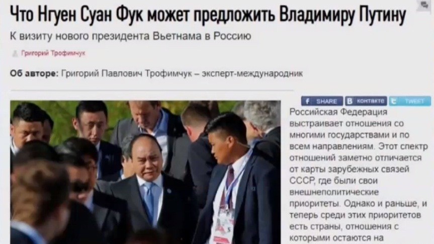 Báo Nga: Tương lai Việt Nam-Nga cần phát triển không giới hạn