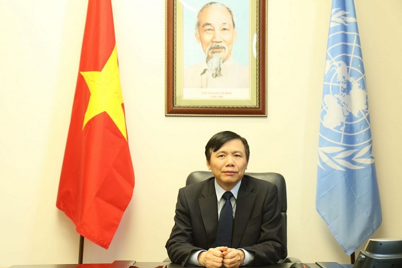 Đại sứ Đặng Đình Quý tại phòng Chủ tịch HĐBA. (Nguồn: Phái đoàn Việt Nam tại LHQ)