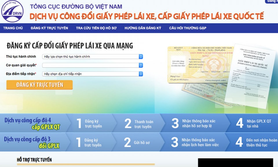 khai truong dich vu cap giay phep lai xe quoc te qua mang