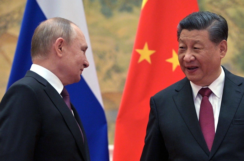 Tổng thống Nga Putin và Chủ tịch Trung Quốc Tập Cận Bình trong cuộc gặp ngày 4/2 tại Bắc Kinh. (Nguồn: Sputnik)