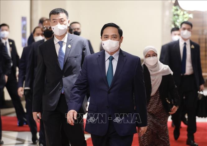 Hình ảnh Thủ tướng Phạm Minh Chính chào xã giao Quốc vương Brunei Haji Hassanal Bolkiah