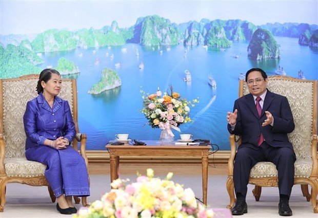 Thủ tướng Phạm Minh Chính tiếp Phó Thủ tướng Campuchia Men Sam An.