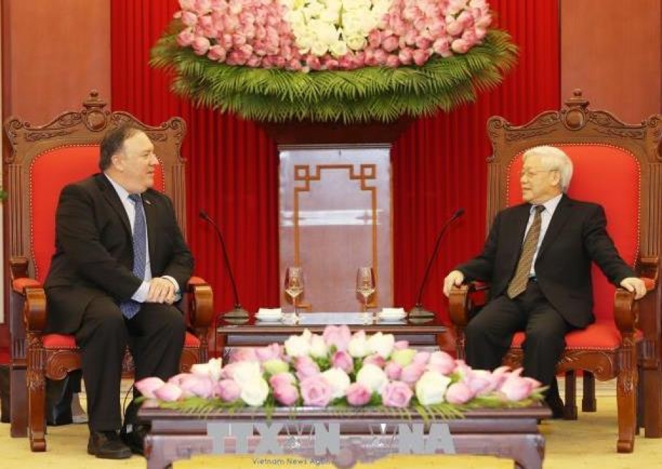 tong bi thu nguyen phu trong tiep ngoai truong hoa ky mike pompeo