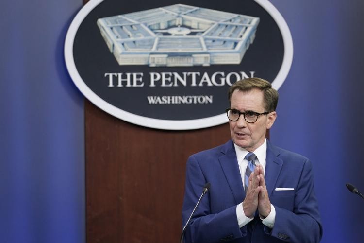 Người phát ngôn Lầu Năm Góc John Kirby trong cuộc họp ngày 2/7 tại Washington, Mỹ. (Nguồn: AP) Người phát ngôn Lầu Năm Góc John Kirby trong cuộc họp ngày 2/7 tại Washington, Mỹ. (Nguồn: AP)