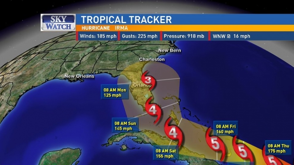 Các bang của Mỹ khẩn trương phòng ngừa bão Irma cac bang cua my khan truong phong ngua bao irma