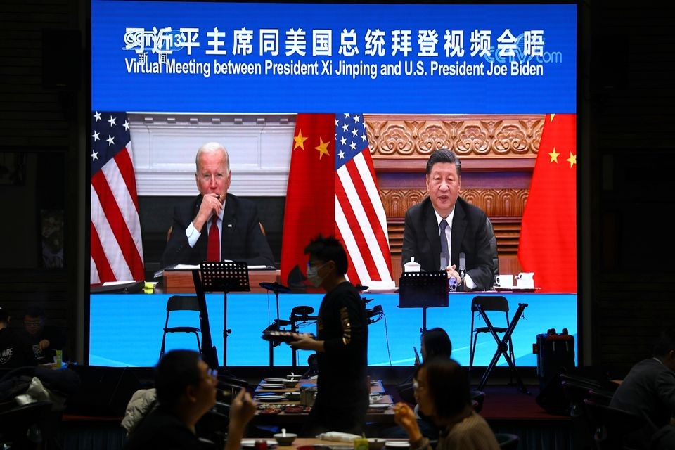 Chủ tịch Trung Quốc Tập Cận Bình và Tổng thống Mỹ Joe Biden trong cuộc gặp trực tuyến, sáng 16/11. (Nguồn: Reuters) Chủ tịch Trung Quốc Tập Cận Bình và Tổng thống Mỹ Joe Biden trong cuộc gặp trực tuyến, sáng 16/11. (Nguồn: Reuters)