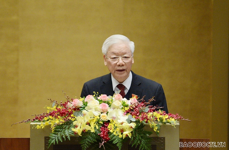 Chủ tịch nước Nguyễn Phú Trọng trình bày Báo cáo công tác nhiệm kỳ 2016-2021