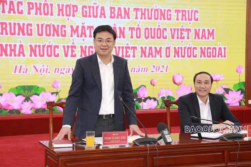Hội nghị sơ kết công tác phối hợp giữa Ban Thường trực Ủy ban Trung ương  Mặt trận Tổ quốc Việt Nam và Ủy ban Nhà nước về người Việt Nam ở nước ngoài