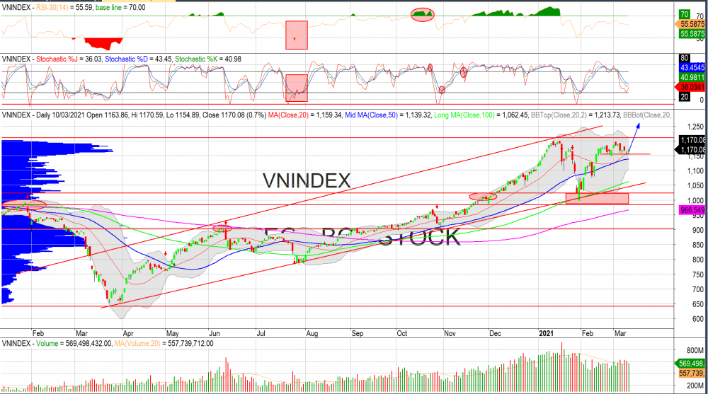 Thị trường chứng khoán ngày 10/03/2020: Đồ thị VN-Index. (Nguồn :MegaBot) Thị trường chứng khoán ngày 10/03/2020: Đồ thị VN-Index. (Nguồn :MegaBot)