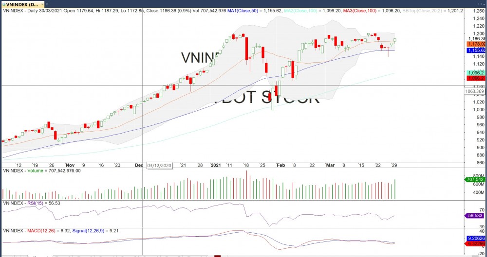 Thị trường chứng khoán ngày 30/3: Tăng abc