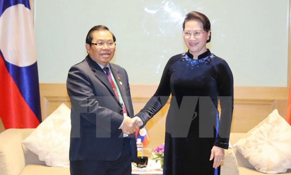 Chủ tịch Quốc hội tiếp các lãnh đạo Quốc hội của Lào và Maroc tin nhap 20180119213848