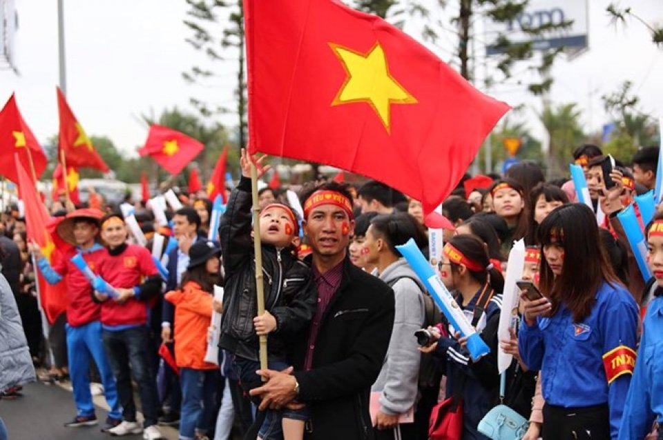 Hàng vạn cổ động viên hân hoan chào đón U23 Việt Nam hang van co dong vien han hoan chao don u23 viet nam