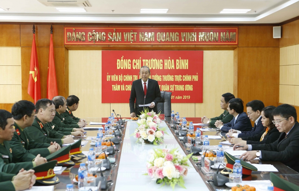 Phó Thủ tướng Trương Hòa Bình thăm, chúc Tết các cơ quan tư pháp Bộ Quốc phòng tin nhap 20190129215546