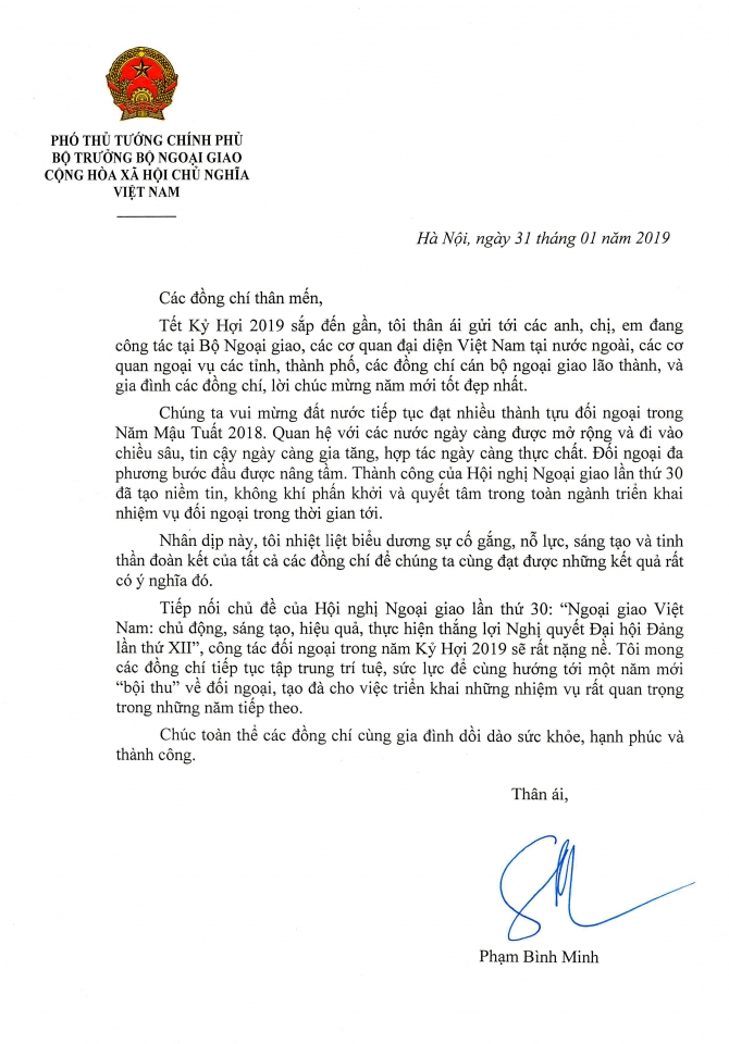 thu chuc tet ky hoi 2019 cua pho thu tuong pham binh minh
