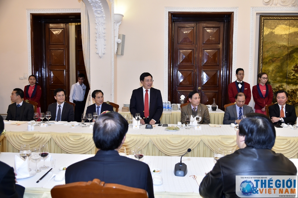 Phó Thủ tướng Phạm Bình Minh gặp mặt đầu Xuân các vị Trưởng cơ quan đại diện tin nhap 20180211140259