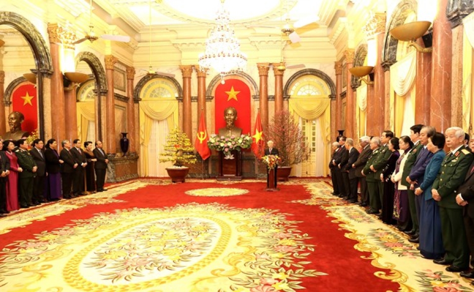 tong bi thu chu tich nuoc chuc tet lanh dao dong bao va chien sy