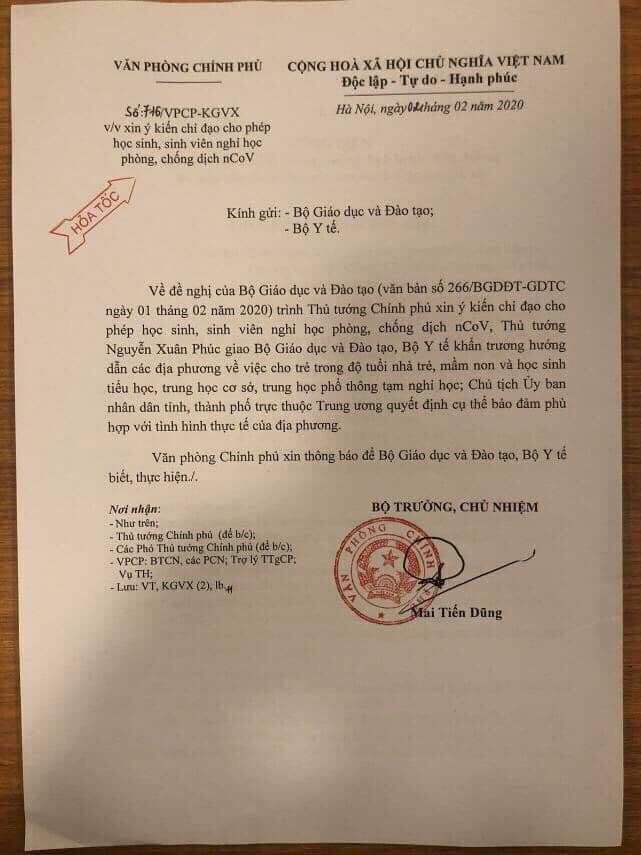 virus corona toi 22 thu tuong dong y cho hoc sinh tam nghi hoc