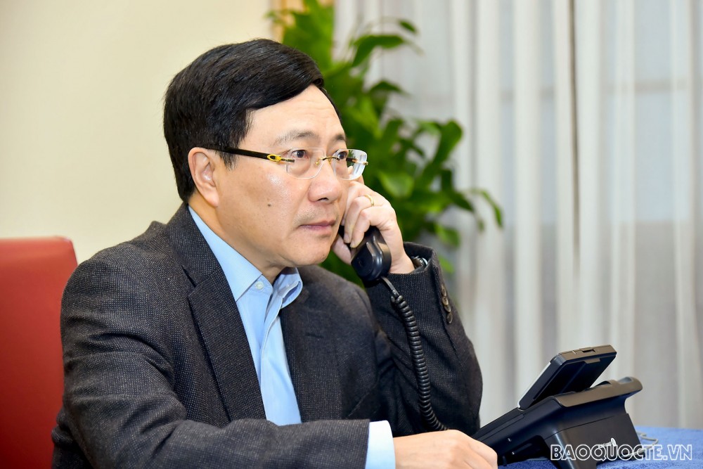 Phó Thủ tướng Phạm Bình Minh điện đàm với Ngoại trưởng Hoa Kỳ Antony Blinken Phó Thủ tướng Phạm Bình Minh điện đàm với Ngoại trưởng Hoa Kỳ Antony Blinken