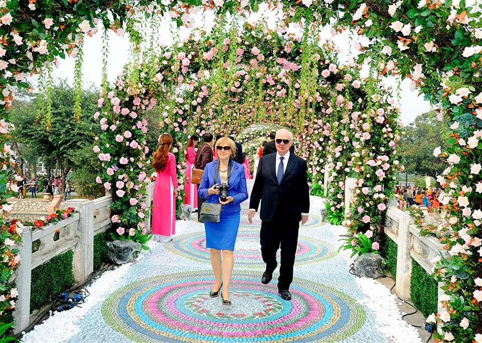 sap dat 6000 bong hong thanh hinh trai tim