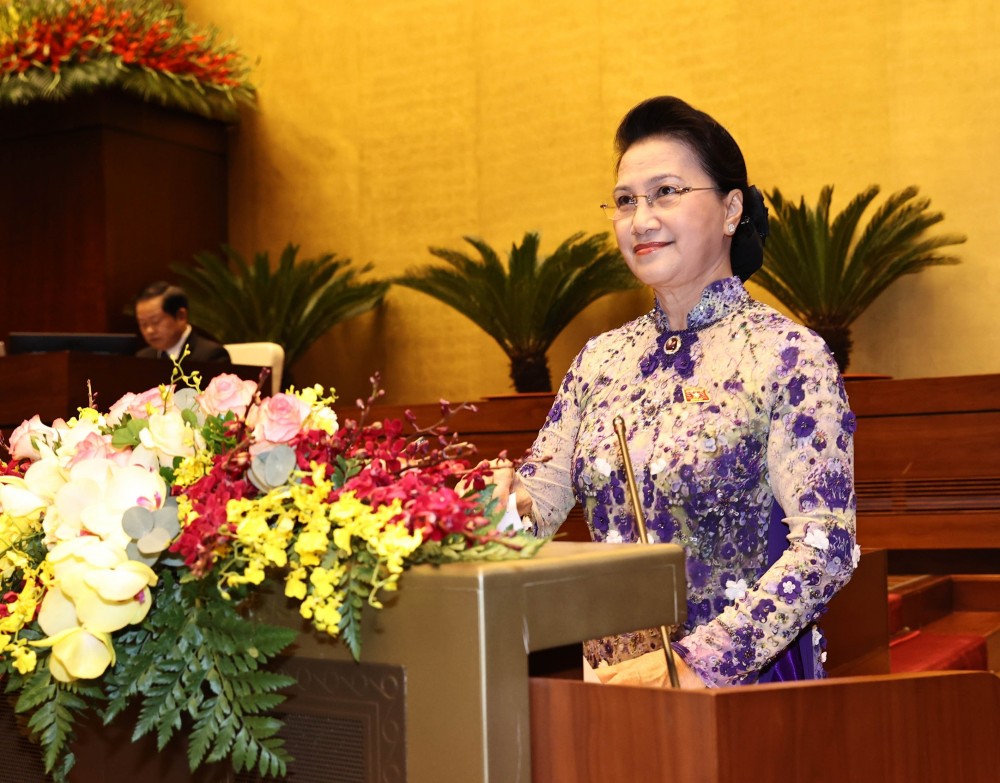 Chủ tịch Quốc hội Nguyễn Thị Kim Ngân phát biểu khai mạc Kỳ họp thứ 11.