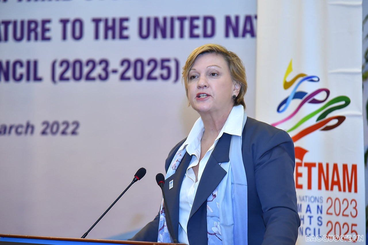 Ngày 31/3/2022, Trợ lý Bộ trưởng Ngoại giao Đỗ Hùng Việt dự buổi công bố Báo cáo giữa kỳ UPR chu kỳ 3