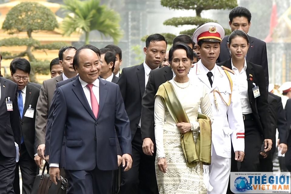 thu tuong don hoi dam voi co van nha nuoc myanmar