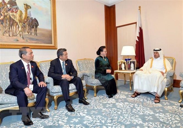 Chủ tịch Quốc hội Nguyễn Thị Kim Ngân hội kiến Thủ tướng Qatar