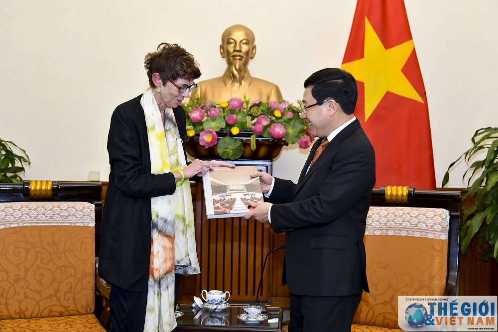 Phó Thủ tướng Phạm Bình Minh tiếp Đại sứ Na Uy Grete Lochen