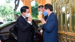 Bộ trưởng Ngoại giao Bùi Thanh Sơn tiếp, làm việc với Bộ trưởng Ngoại giao Lào Saleumxay Kommasith