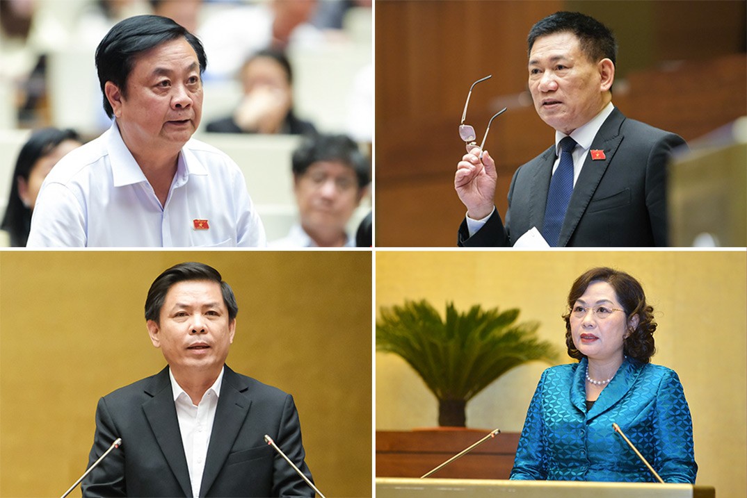 Tại Kỳ họp thứ 3, Quốc hội khóa XV, Bộ trưởng Bộ Nông nghiệp và Phát triển nông thôn Lê Minh Hoan; Bộ trưởng Bộ Tài chính Hồ Đức Phớc; Bộ trưởng Bộ Giao thông vận tải Nguyễn Văn Thể và Thống đốc Ngân hàng Nhà nước Việt Nam Nguyễn Thị Hồng sẽ trả lời