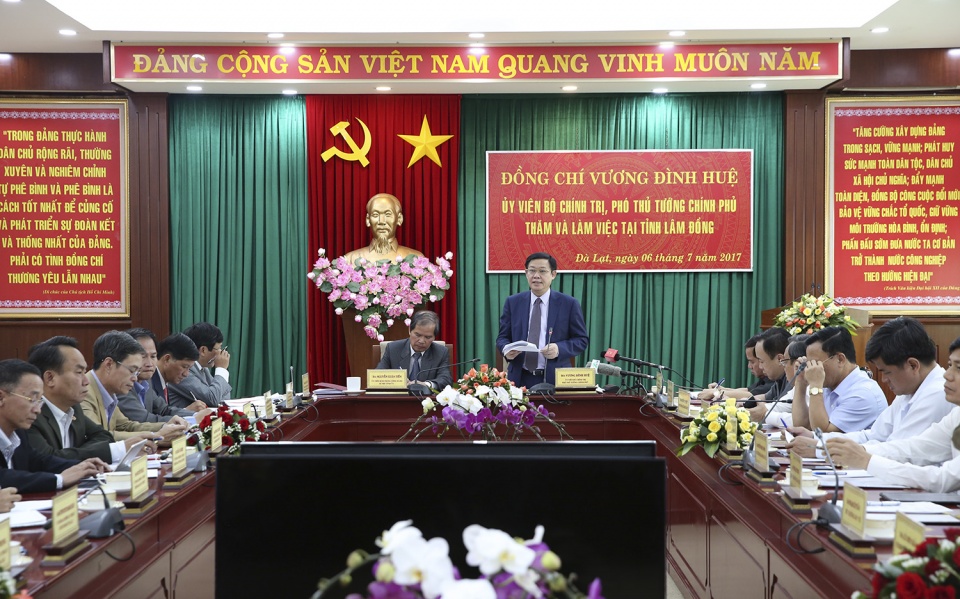Phó Thủ tướng Vương Đình Huệ làm việc tại tỉnh Lâm Đồng tin nhap 20170706225210