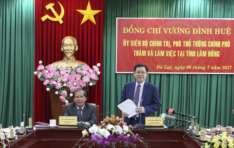 Phó Thủ tướng Vương Đình Huệ làm việc tại tỉnh Lâm Đồng tin nhap 20170706225210