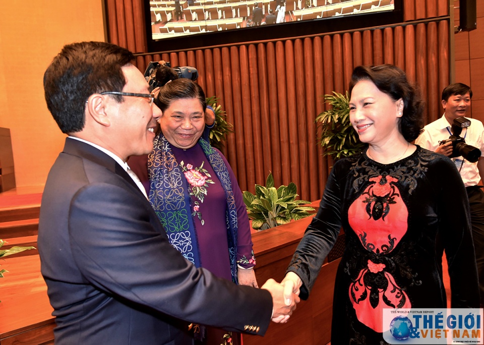 mot so hinh anh ben le chu tich quoc hoi tiep doan cac dai su viet nam o nuoc ngoai