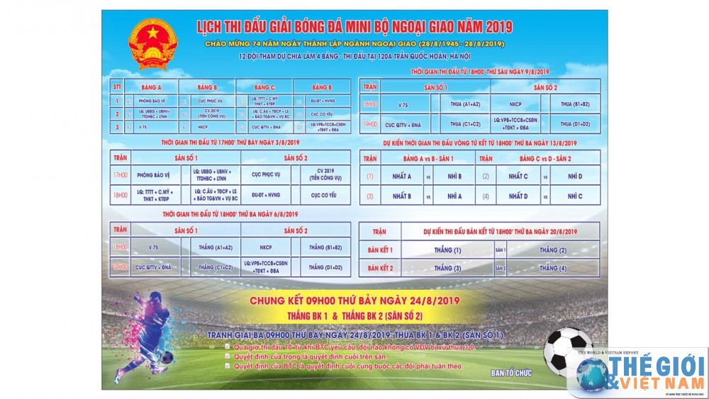 Khai mạc giải bóng đá mini ngành Ngoại giao năm 2019