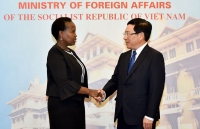 Phó Thủ tướng Phạm Bình Minh đón, hội đàm với Bộ trưởng Bộ Ngoại giao và Hợp tác Quốc tế Botswana