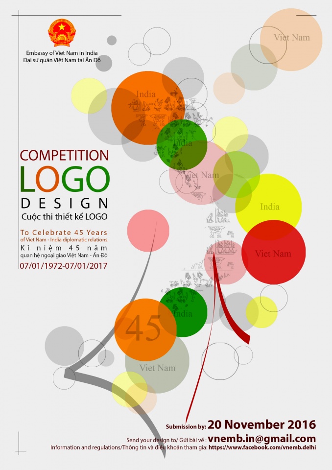 phat dong thiet ke logo ky niem 45 nam quan he viet nam an do