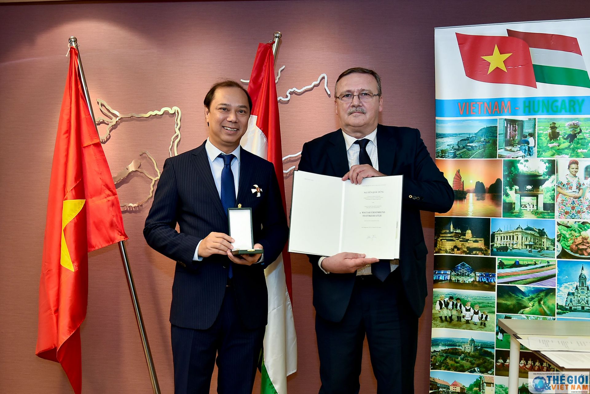 thu truong ngoai giao nguyen quoc dung nhan huan chuong chu thap do nha nuoc hungary phong tang